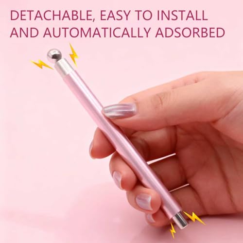 NIQZOPA 3-in-1 Cat Eye Magnet Nail Art Tool - Double-Head Strong Magnetic Pen for Gel Polish