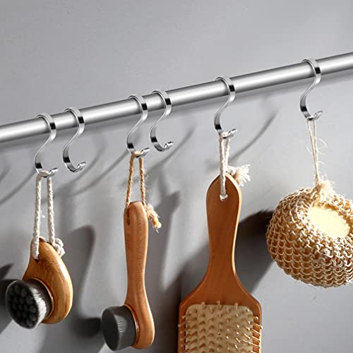 Stainless Steel S Hooks 3.7 Inch - Heavy Duty 8 Pack for Kitchen & Garden