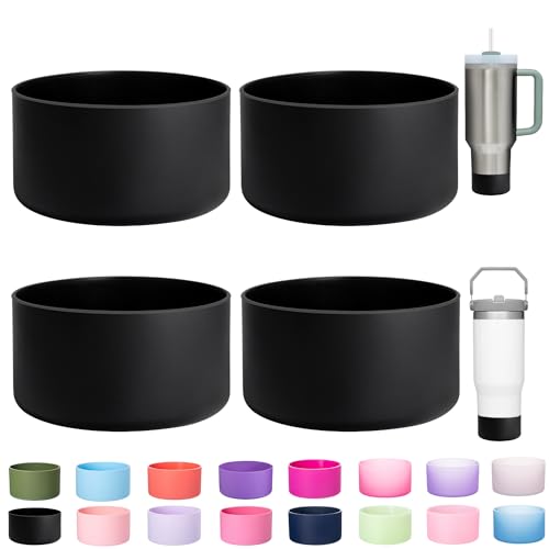 4-Pack Silicone Boot for Stanley Cup 40 30 OZ, Tumbler Boot for Stanley IceFlow 20OZ 30OZ, Bottom Protector for Stanley Cup Accessories Protective Sleeve Bumper