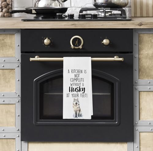 Zeghk Husky Dog Kitchen Towel - Funny Husky Decorative Dish Hand Towel 16x24 inch