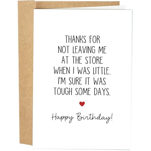 Funny Sarcastic Birthday Card for Mom - 'Not Leaving Me' Design (265)