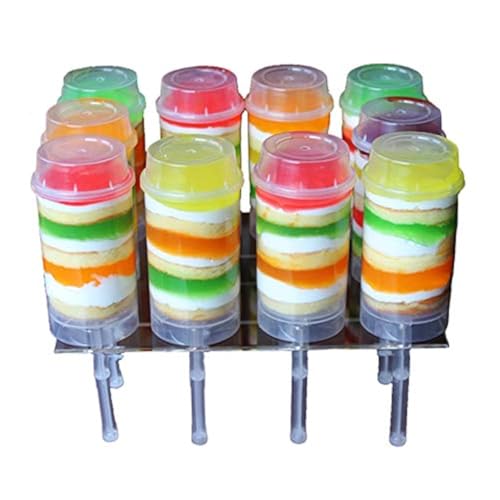 Pack of 10 Reusable Push-Up Cake Pop Containers - Clear Dessert Cups