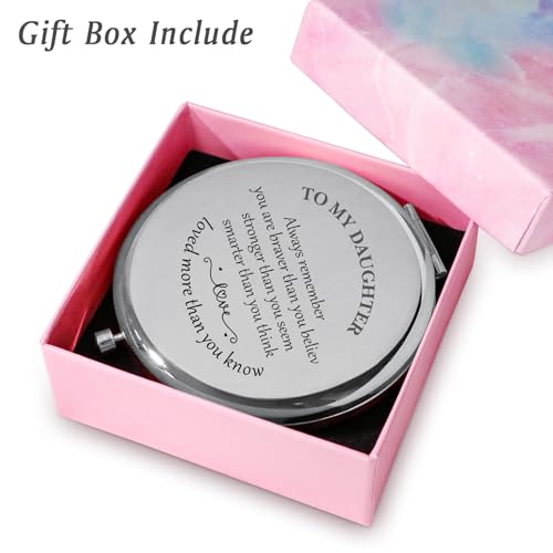 Personalized Compact Mirror Custom Engraved Gift for Daughter