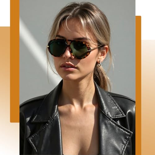 3 Pack Oversized Sunglasses for Women Men,UV400 Double Bridge Retro Fashion Large Big Frame 70s Vintage Shades