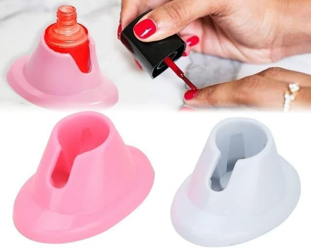 Rosojodg Soft Rubber Nail Polish Bottle Holder Anti-Spill 2Pcs