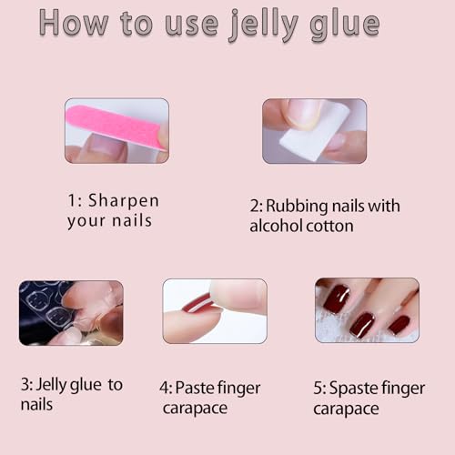 Short Square Glossy Pink Press On Nails with Camellia Design 32pcs