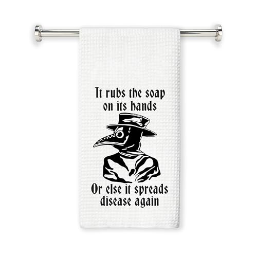 Plague Doctor Hand Towel - Gothic Dark Humor Bathroom Decor, 16x24 (Gts-1)
