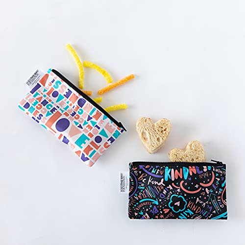 Bumkins Reusable Snack Bags for Kids & Adults - 2-Pack Waterproof Pouches