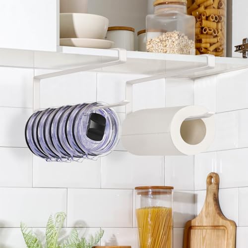 Lucasden Under Cabinet Tumbler Lid Organizer & Storage Hanger - White