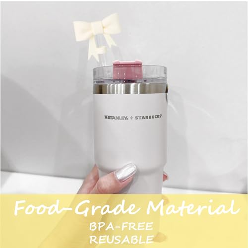 Cute Silicone Bow Straw Covers for Stanley 30/40 oz Tumbler (3 pcs)