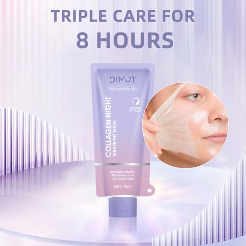 Collagen Night Wrapping Mask Peel-Off Face Mask with Jelly Brush 2.54 fl.oz