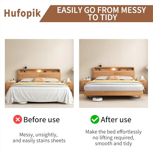 Hufopik Teak Wood Mattress Lifter Tool, 13.4 x 2.7 Inch Bed Sheet Tucker