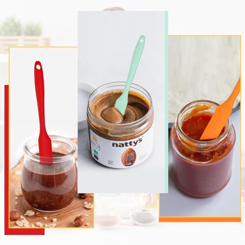 3 Pcs Silicone Jar Spatula Set - 9.4 Inch Heat-Resistant Kitchen Tool