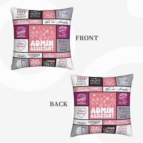 Admin Assistant Throw Pillow Cover 18x18 - Appreciation Gift for Women
