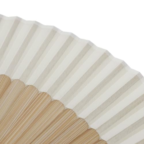 Tsnamay Classical Silk Folding Fan - Elegant White Handheld Fan for Events