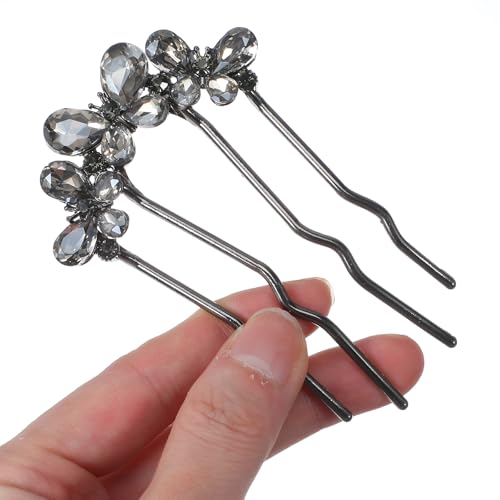 Bremorou U Shaped Pearl Hair Pins for Buns & French Twists 2Pcs