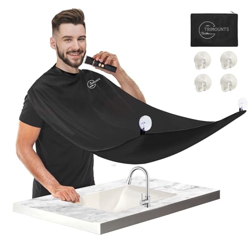 Trimounts Beard Bib Apron and Hair Catcher for Sink with Suction Cups