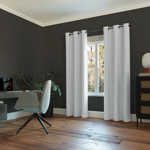 Sun Zero Easton Blackout Grommet Curtain Panel 40x54 Dove White – Energy Saving & Noise Reducing