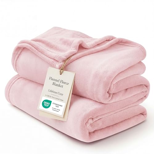 Bedsure GentleSoft Fleece Throw Blanket - Pink, 50x60 Inch Cozy Soft Throw