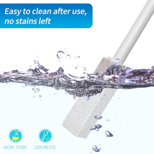 4TH Pumice Stone Toilet Cleaner 3 Pack with Long Handle - Eco-Friendly, Scratch-Resistant