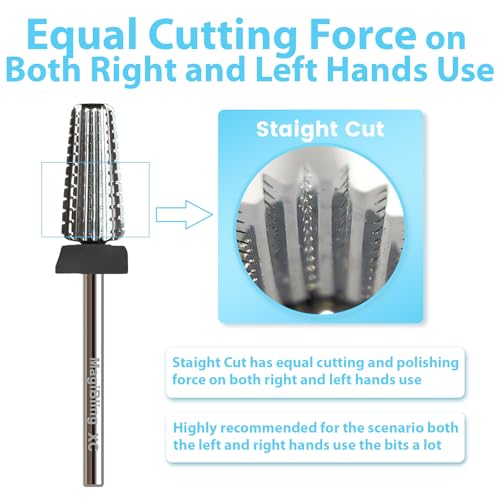 MagiBling 5-in-1 Tungsten Carbide Nail Drill Bit Medium Straight Cut Efile Bit
