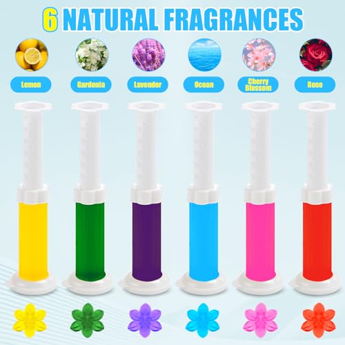 AstrivixDD 6 Pack Flower Toilet Gel Stamps - 72 Long-Lasting Fresheners