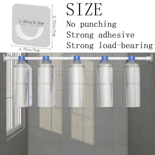 KuuGuu 12-Pack Adhesive Shower Curtain Rod Holders - No Drill Wall Brackets
