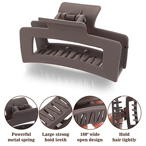 WLLHYF Square Hair Claw Clips 2-Piece Set Matte Non-Slip 3.5 Inch