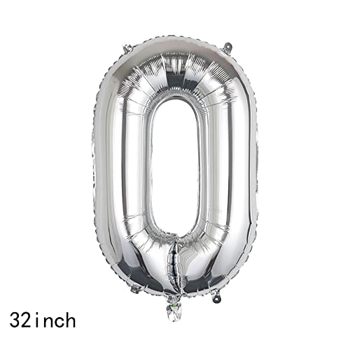 32 Inch Silver Number 30 Foil Balloon with Mini Crown Decoration
