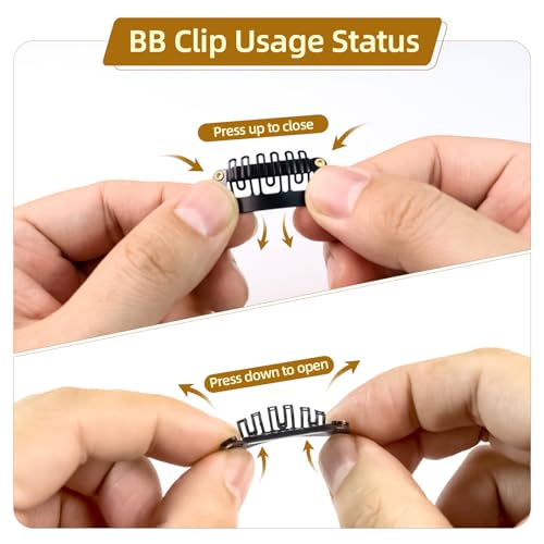 30PCS 6-Tooth U-Shape Wig Clips Black Metal Hair Extension Snaps