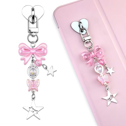 Cute Kindle Charms with Hook - Y2K Butterfly Keychain for Readers