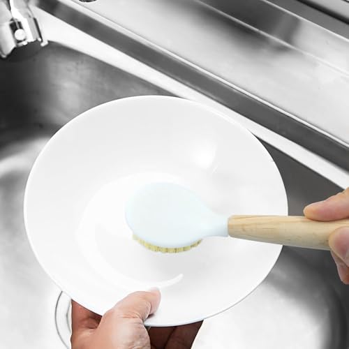 Jiozermi Eco-Friendly Kitchen Dish Brush Set - 3 Pcs with Scraper