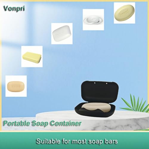 Vonpri Travel Soap Holder and Dish Container for Camping, Gym and Bathroom