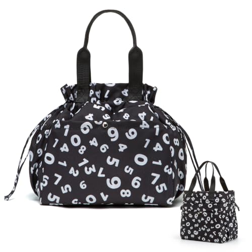 MEXS Insulated Lunch Bag for Women - Large Drawstring Tote