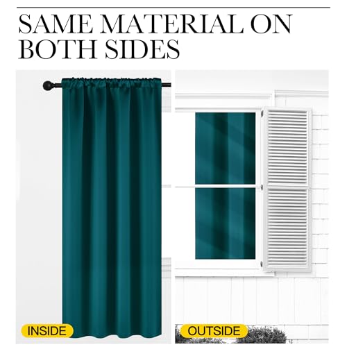 NICETOWN Teal Blackout Curtains, 42"x63", 2 Panels, Thermal Insulated