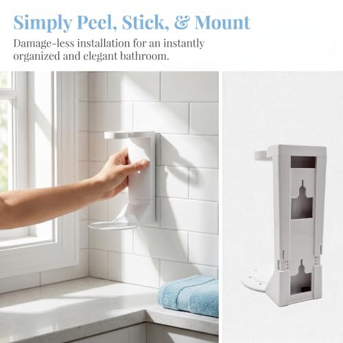 TUNEYA No Drill Shampoo & Conditioner Holders 2 Pack - Cream