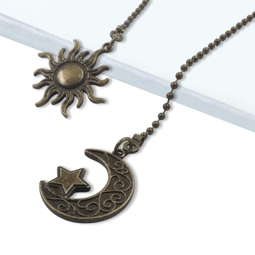 Cionyce 4 Pcs Ceiling Fan Pull Chain Set Copper Moon And Sun Extension