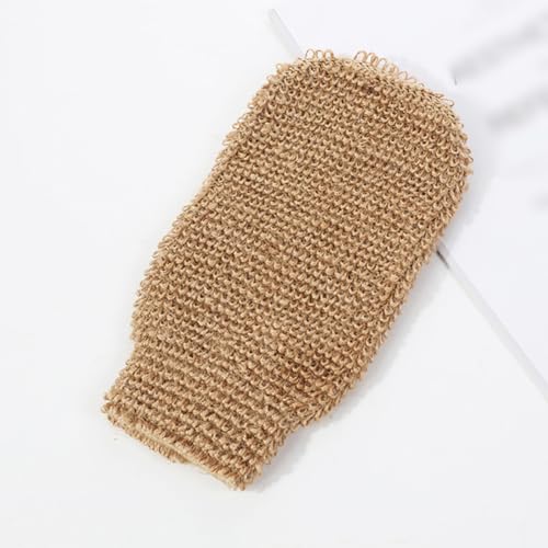 ccHuDE Exfoliating Bath Gloves 2-Pack Burlap Body Scrubber Mittens Beige