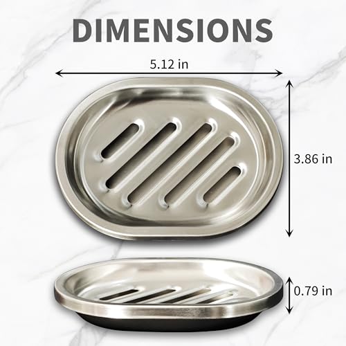Stainless Steel Soap Holder - Durable, Anti-Rust Dish for Kitchen