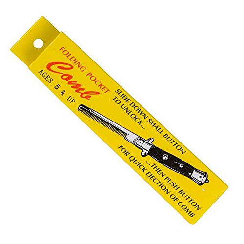 Switchblade Folding Pocket Comb 9-Inch Stainless Steel Novelty Comb