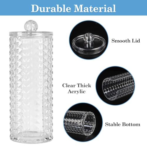 Legrape Clear Bathroom Cup Dispenser & Cotton Pad Holder Set - Space-Saving Organizers