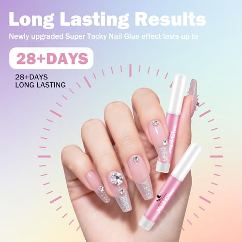 MAGIC ARMOR 15PCS Professional Nail Glue for Acrylic & Press on Nails