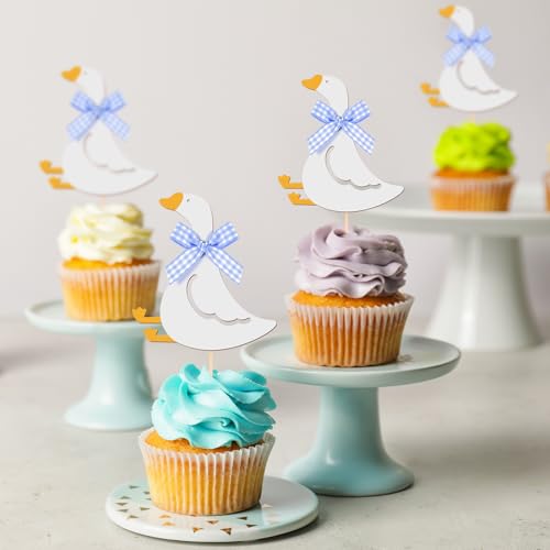 Silly Goose Cupcake Toppers - 36 Pcs Baby Shower & Birthday Decorations