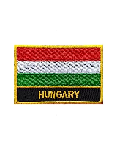 Hungary Flag Embroidered Patch - Iron On or Sew On, 3.15x2 inches