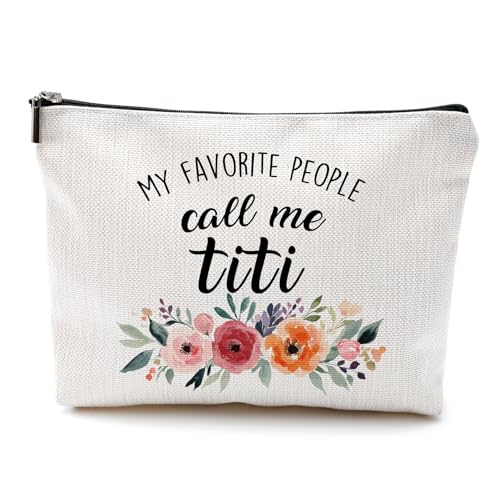 Aunt Makeup Bag Linen Travel Toiletry Pouch Gift for Auntie