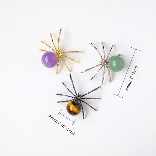 Runyangshi Natural Clear Quartz Spider Statue Ornament 2in