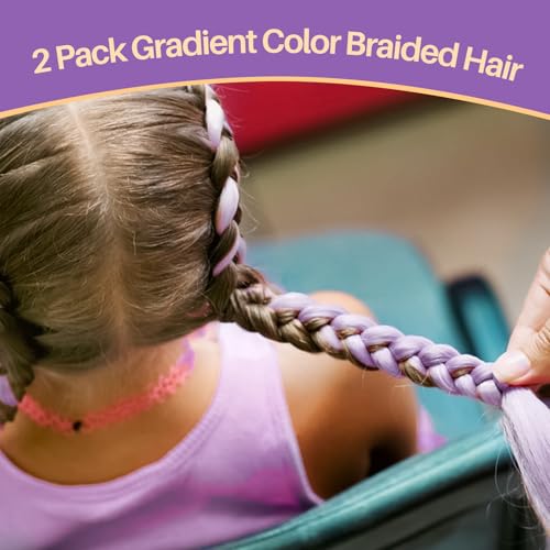 MAQIHAN 24 Inch Jumbo Braiding Hair Extensions, Light Purple Synthetic Hair