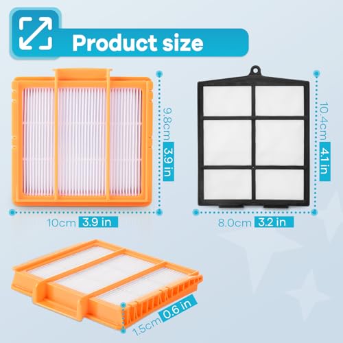 AV2501S Replacement Filters for Shark Robot Vacuum - 2 HEPA & 2 Pre-Motor Filters