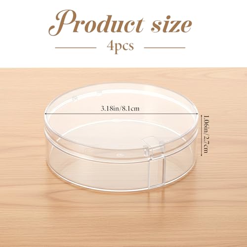 4pcs Portable Cotton Pad Holder Case - Airtight Travel Storage Container