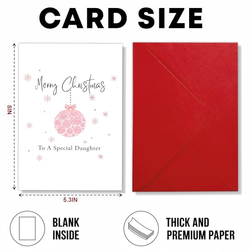 Merry Christmas Greeting Card Watercolor Xmas Tree Forest with Envelope